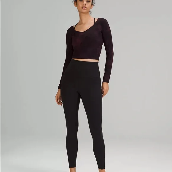 lululemon Align Long Sleeve Shirt DIDC size 6 Diamond dye cassis black - Picture 7 of 8